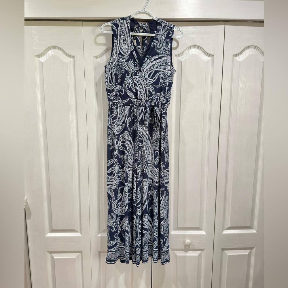 Sandra Darren Navy Paisley Jumpsuit